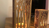 Wooden Candle Holder Bamboo Forest  Lantern