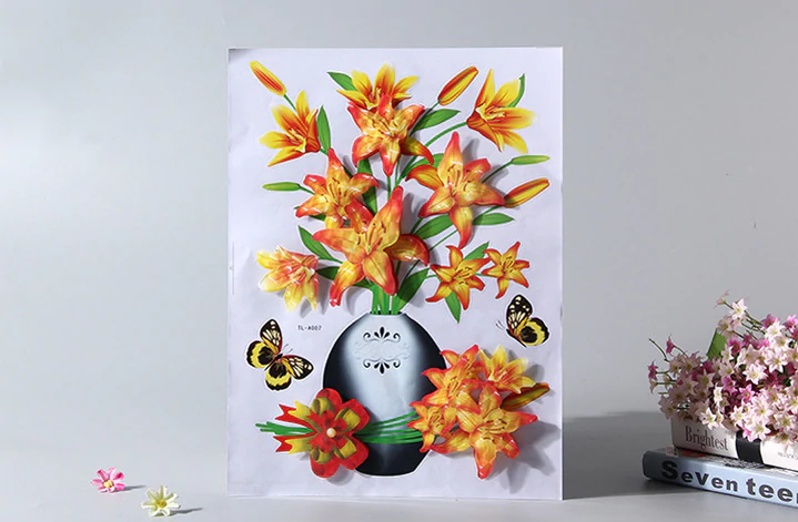 DIY Plant Vase 3D Stereo Stickers Self Adhesive