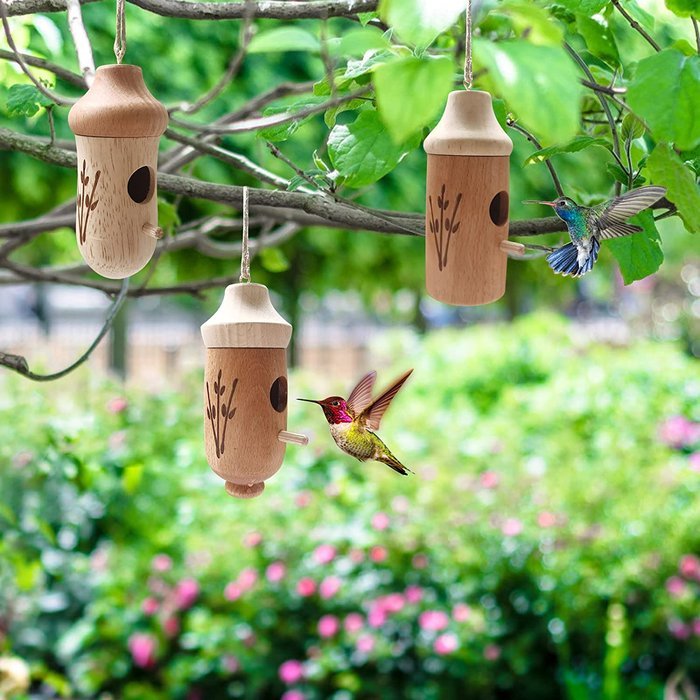 Handmade Wooden Hummingbird House-Gift for Nature Lovers