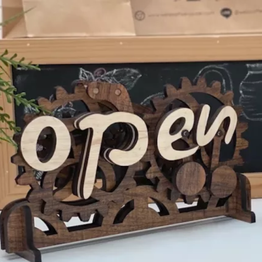 Creative Wooden Store Open/Closed Business Sign
