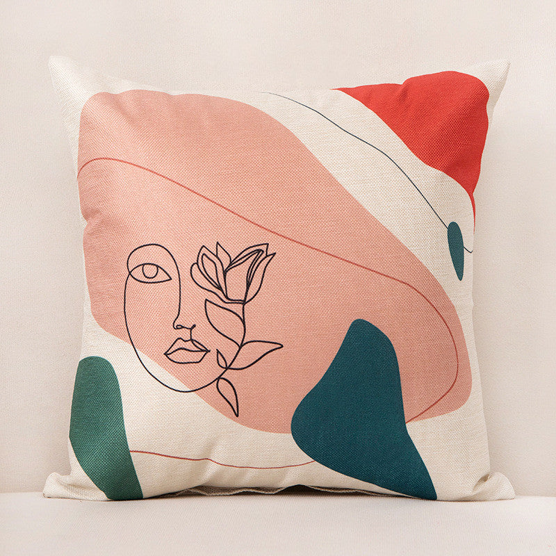 Abstract Face Pattern Cushion Covers