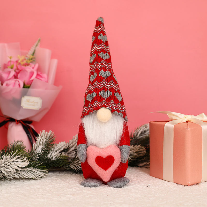 Wool Heart Hat Gnome