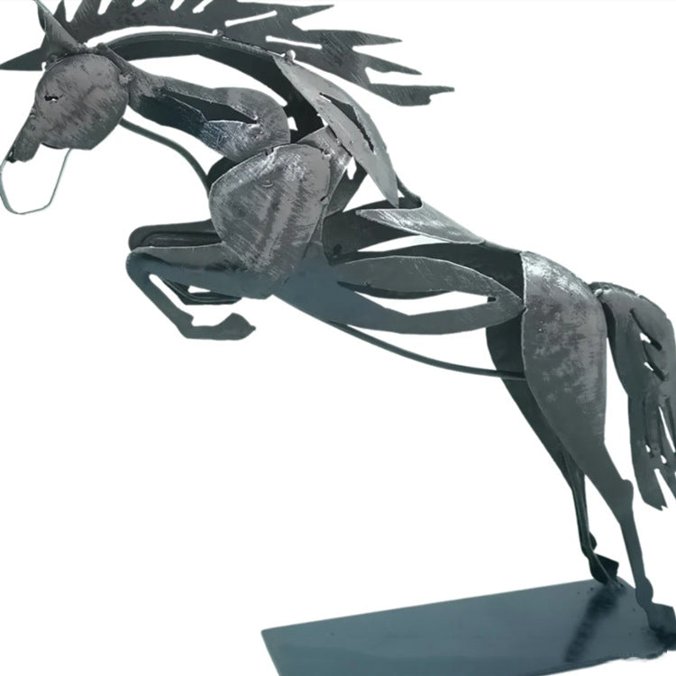 Handmade Metal Stallion Horse Sculpture