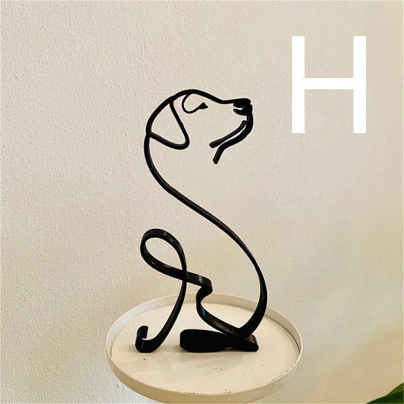 Dog Abstract Metal Art Sculpture Handmade Decoration