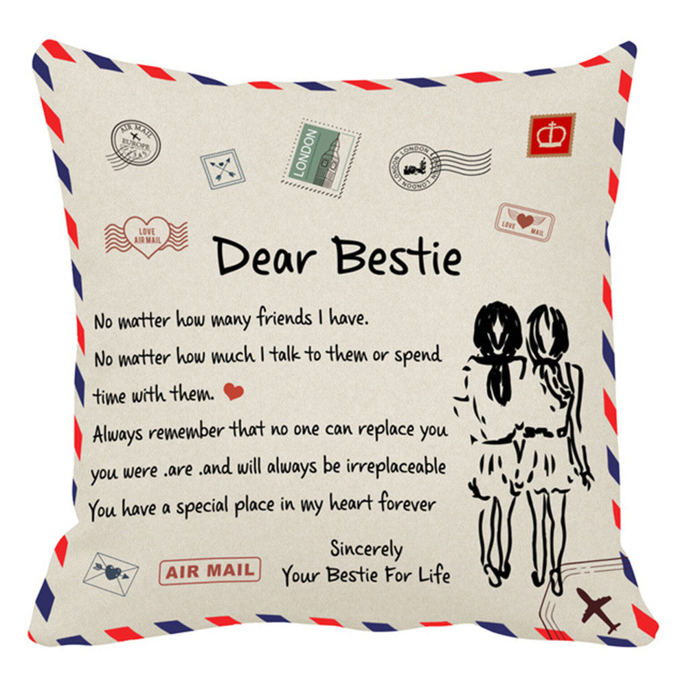 “Dear Bestie” Letter Pillow Case + FREE Pillow Core