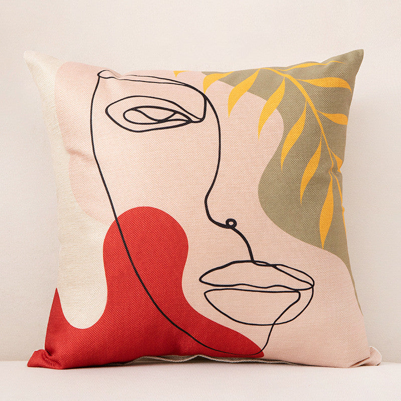 Abstract Face Pattern Cushion Covers