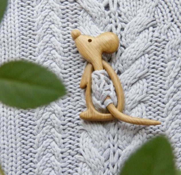 Handmade Wooden Brooch Pin (Sweater clip)