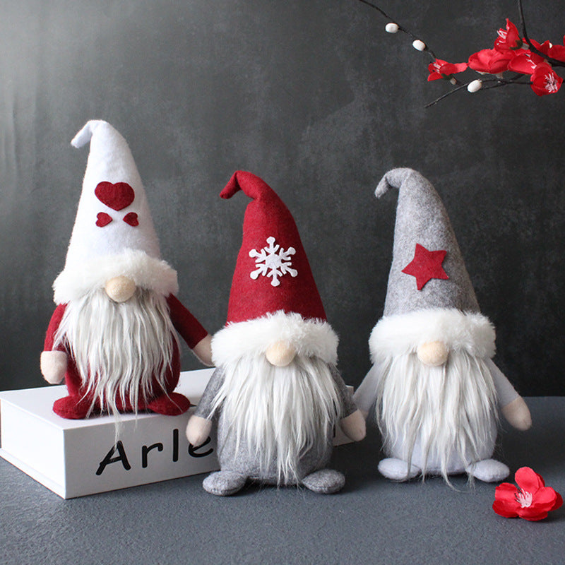 Cute Plush Gnomes With Red Hat And Plaid Apron