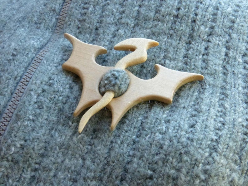 Wooden Shawl Pin Handmade Wooden Brooch Pin Sweater Woolly